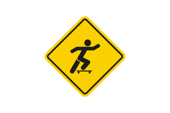 Yellow No Skateboarding Sign: A Versatile Design Asset for Creators and Businesses
